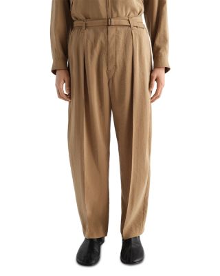 Belted Relaxed Fit Silk Blend 31.3" Pants