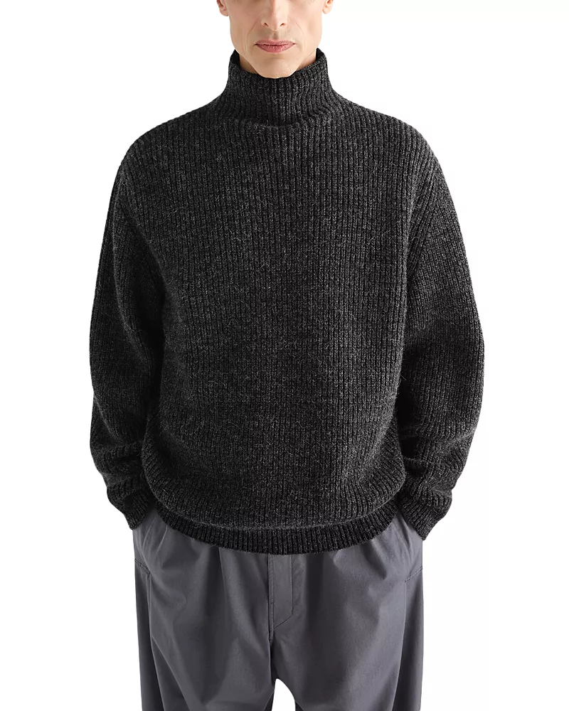 Lemaire High Neck Cable Knit Sweater