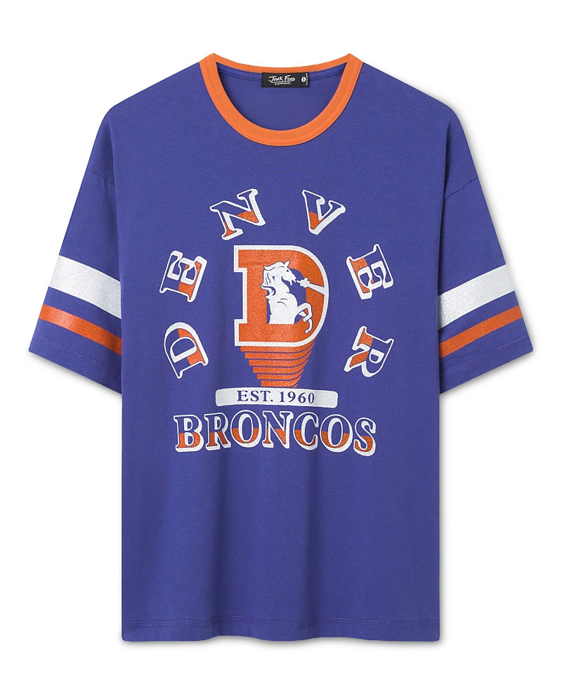 Junk Food Clothing Women's Denver Broncos Glitter Boxy Ringer