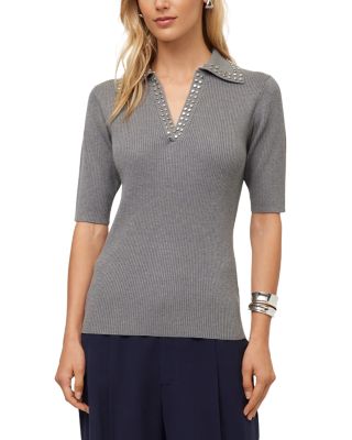Eleanor Embellished Polo Sweater