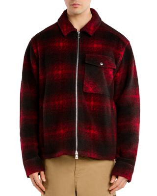 Point Collar Zip Check Pocket Shirt