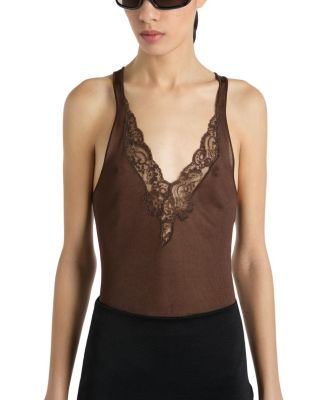 Balmain Knit Vest Top with Lace
