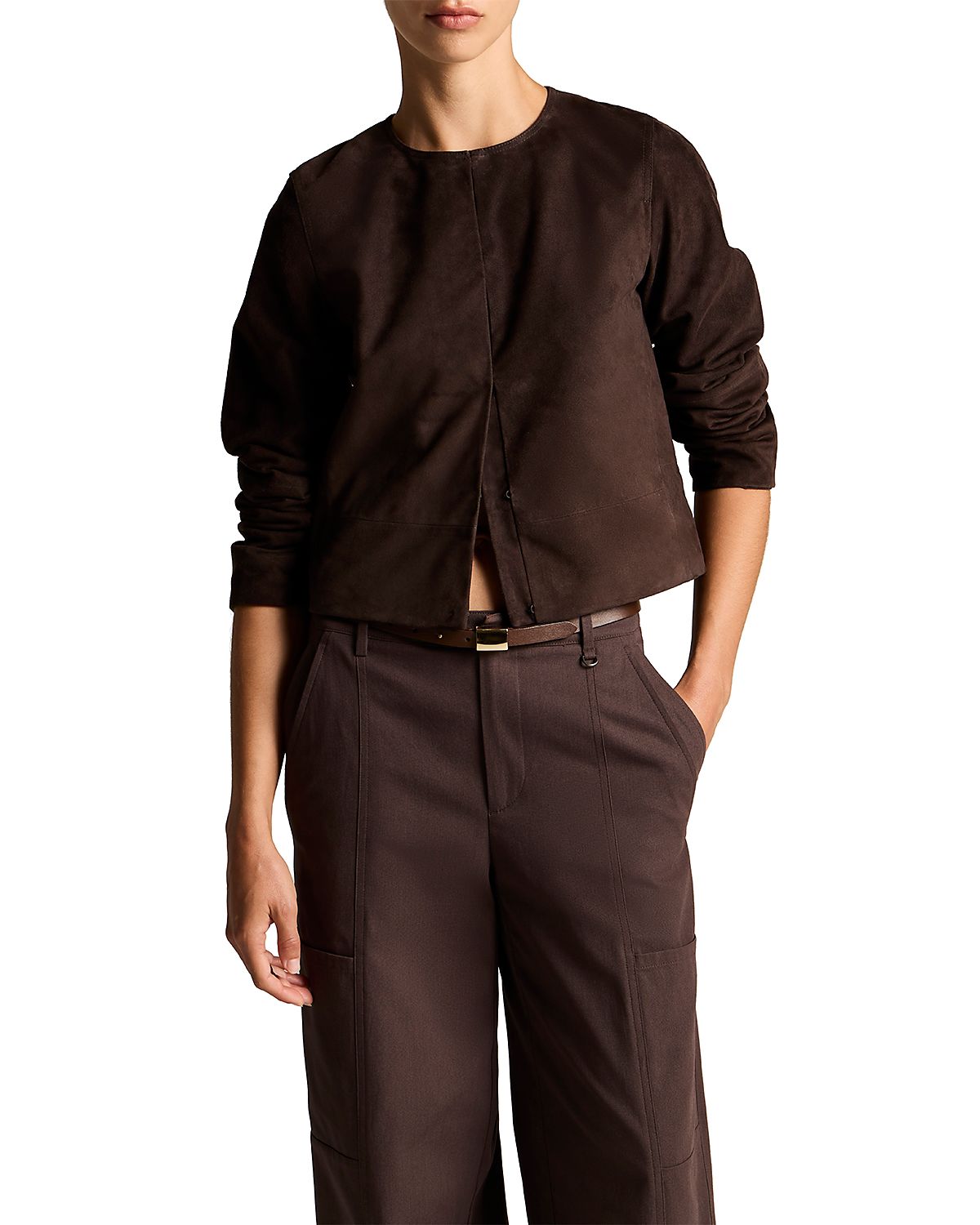 Vince Cropped Suede Jacket