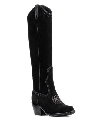Women's Leather Suede Western Boots