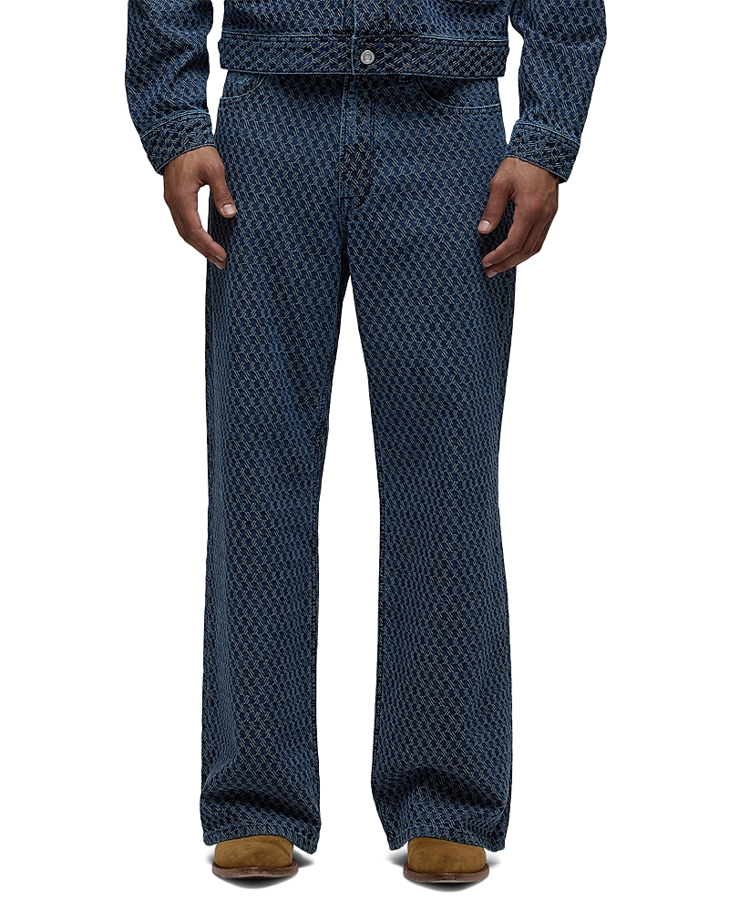 Hudson Luca Wide Leg Weave Pattern 32 Jeans in Studio