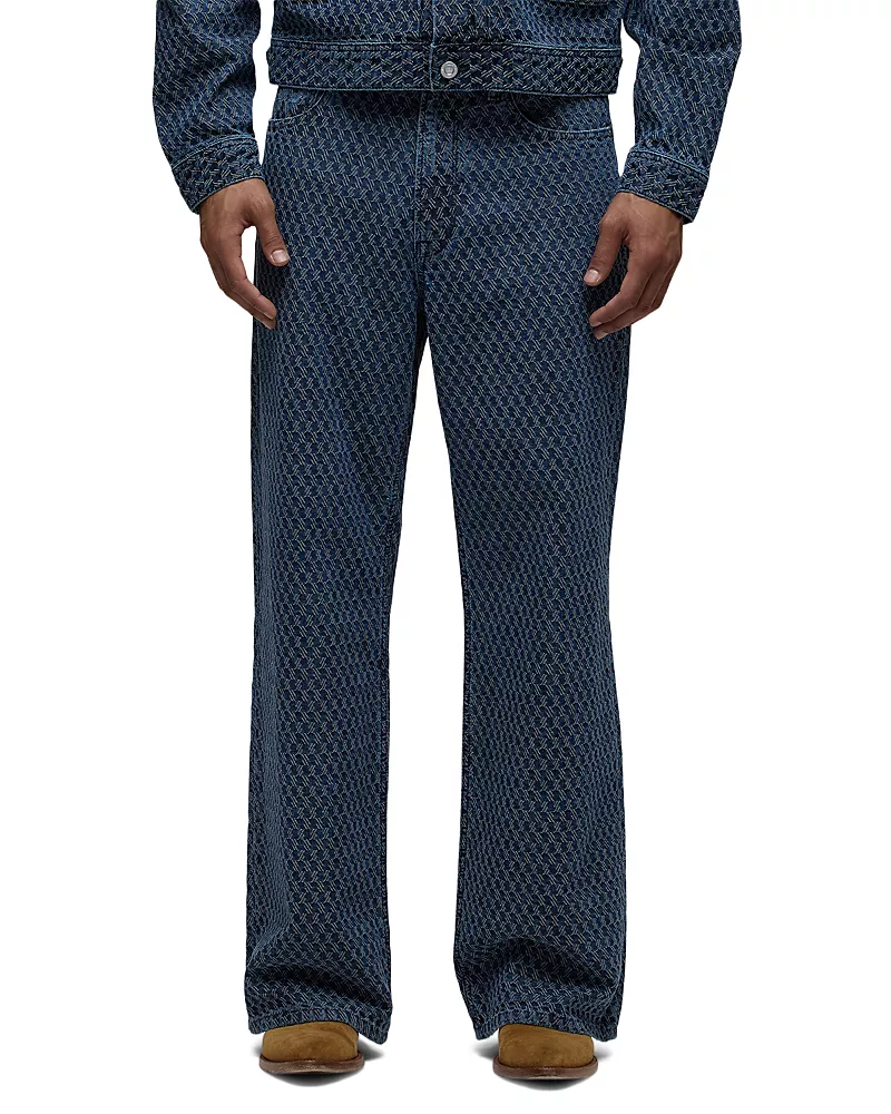Hudson Luca Wide Leg Weave Pattern 32 Jeans in Studio