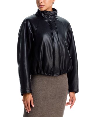 Faux Leather Bomber Jacket - Exclusive