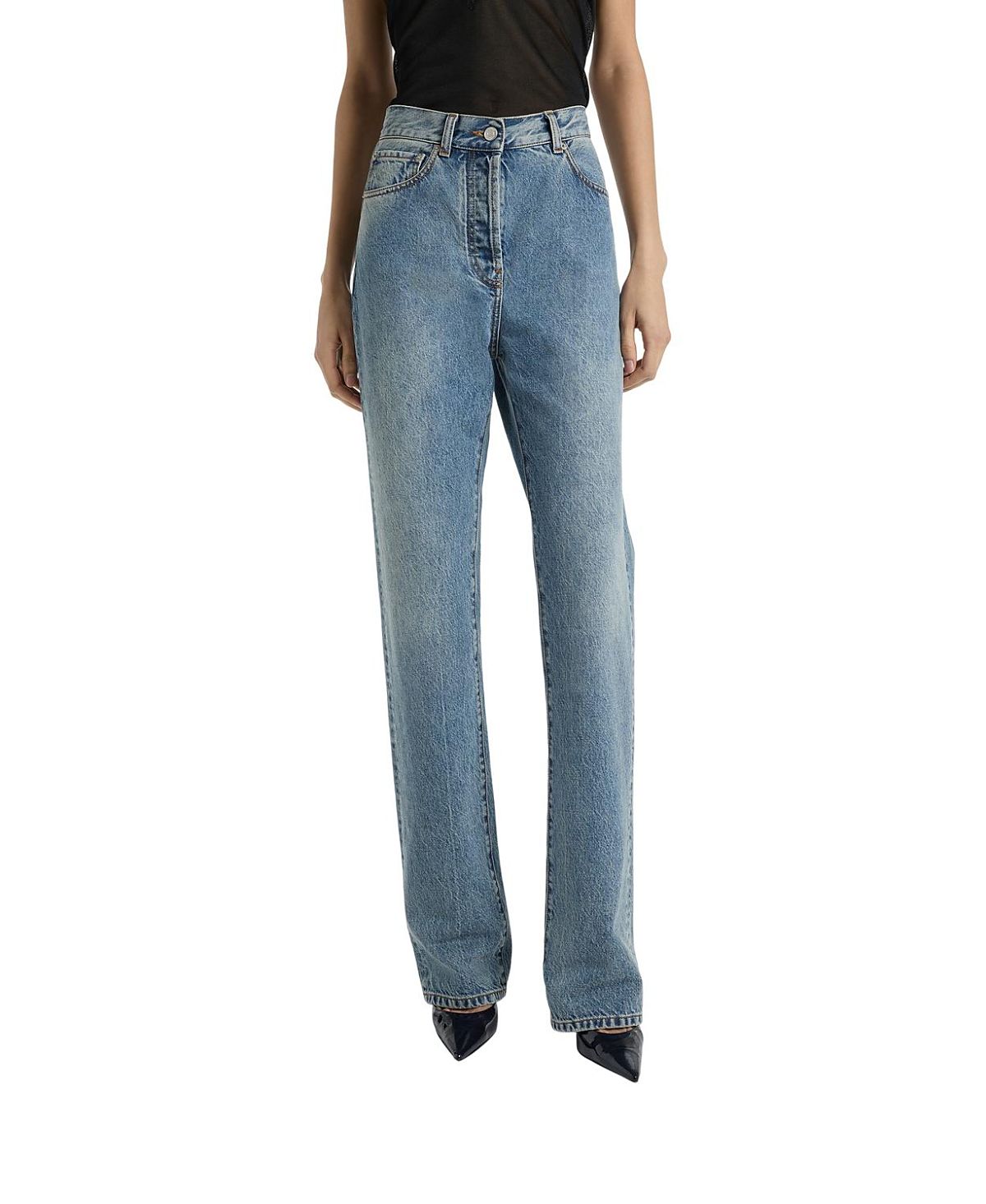 Balmain Straight-Leg Faded Denim Jeans
