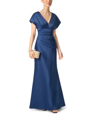 Stretch Mikado Gathered Waist Gown - thumbnail 2