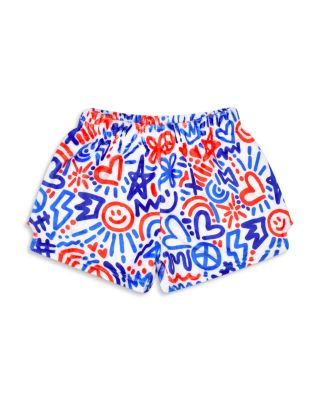 Girls' Corey Paige Red, White & Blue Plush Shorts - Little Kid, Big Kid