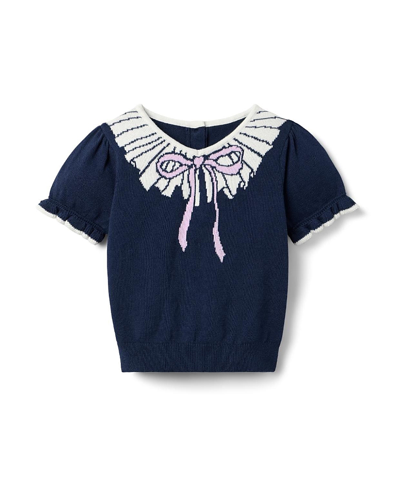 Janie and Jack Girls' The Collar Sweater Top - Baby, Little Kid, Big Kid