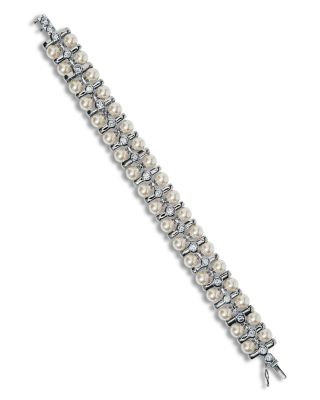 Cubic Zirconia & Imitation Pearl Under the Sea Flex Bracelet