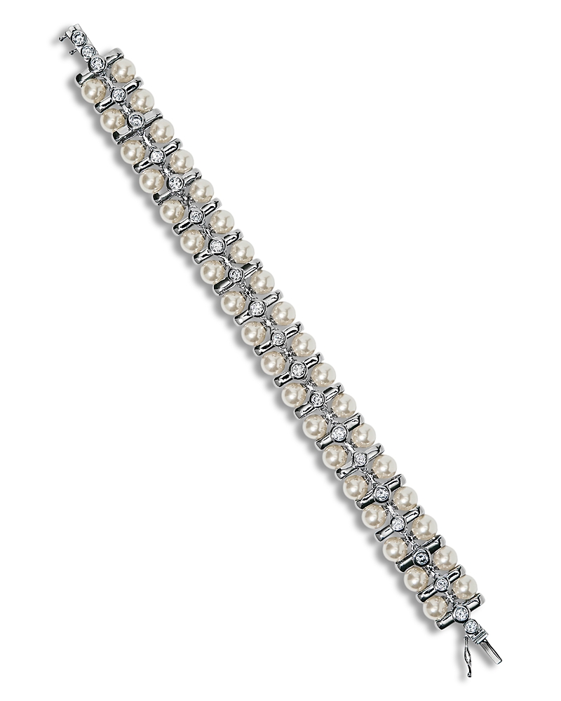 Nadri Cubic Zirconia & Imitation Pearl Under the Sea Flex Bracelet