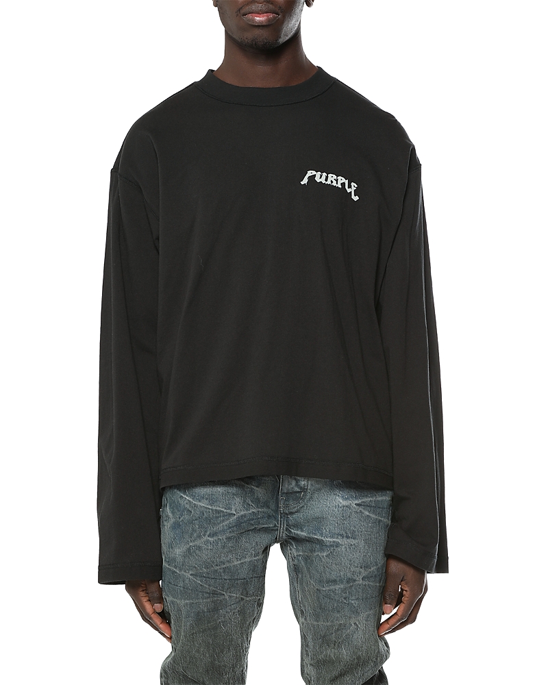 Purple Brand Cropped Screen Print Logo Shirt