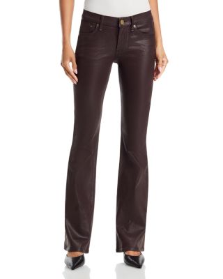 Flexi Kinsley Mid Rise Bootcut Jeans in Coated Brown