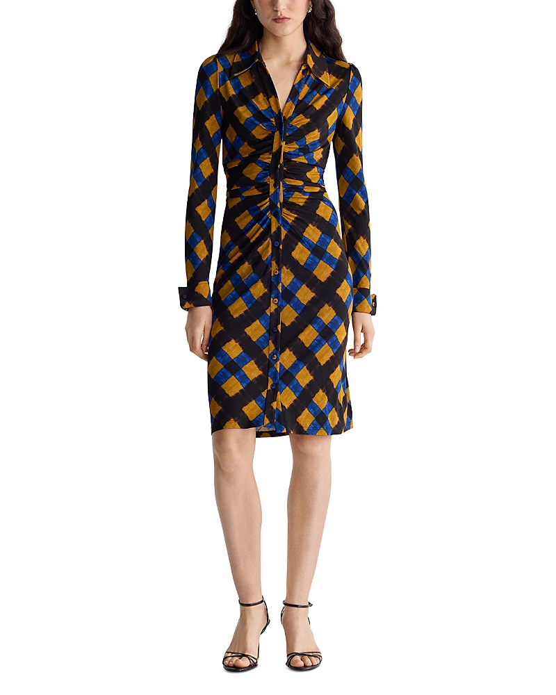 Diane von Furstenberg Sheska V Neck Long Sleeve Dress
