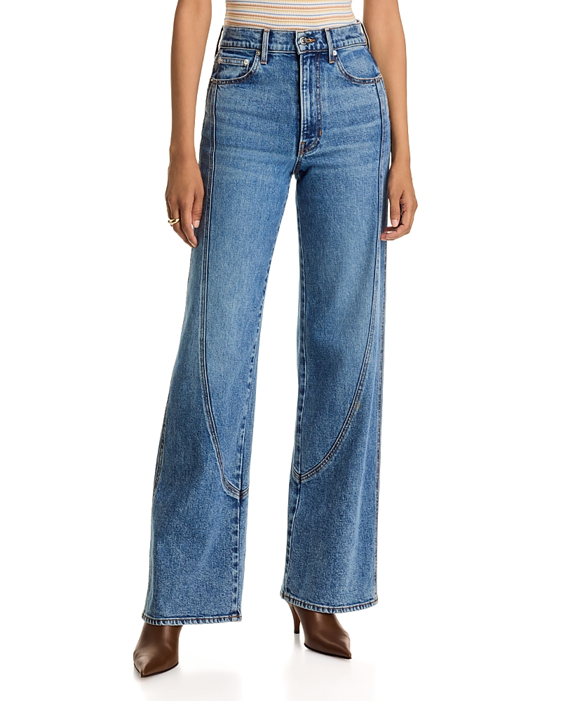 Veronica Beard Taylor High Rise Wide Leg Jeans in Rebel Blue