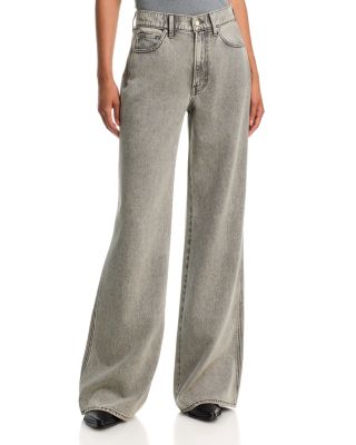 Kasey Mid Rise Wide Leg Jeans in Backroad Grey