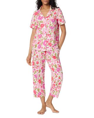 BedHead Pajamas Minuet Toile Short Sleeve Classic Stretch Jersey Cropped Pajama Set - Exclusive