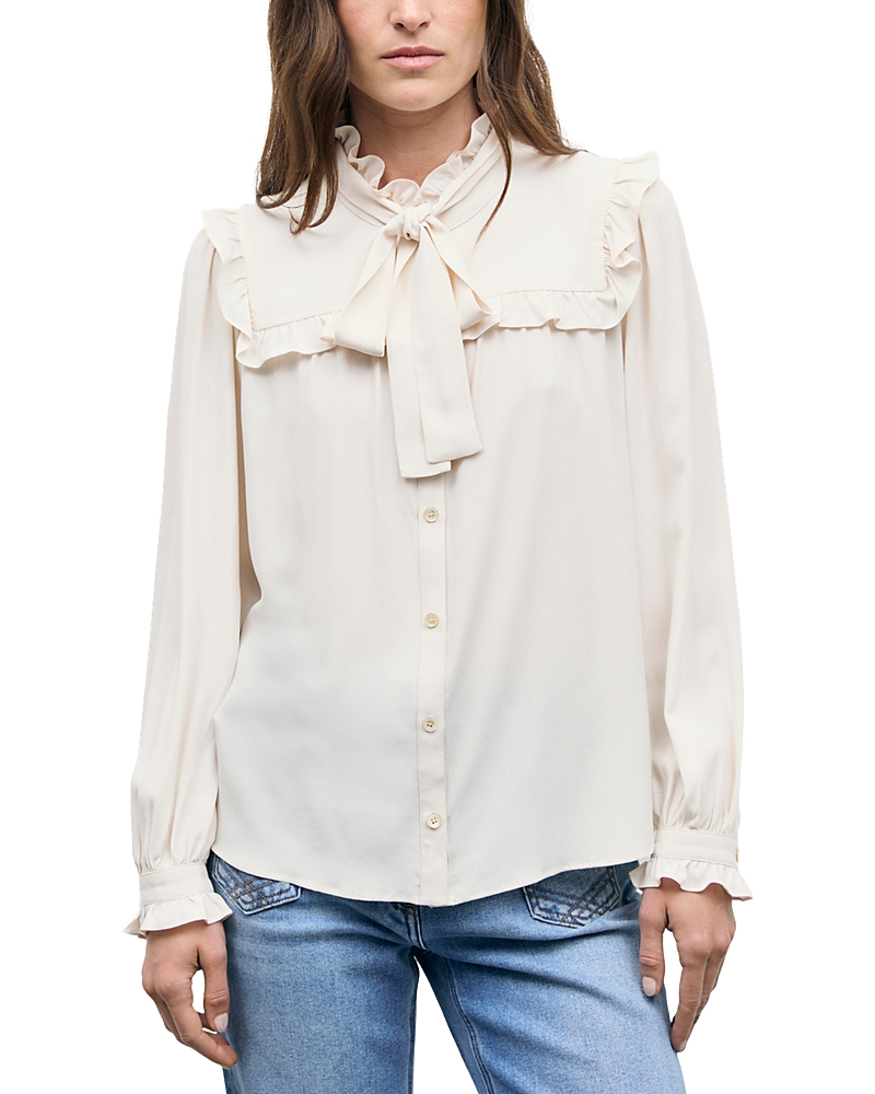 Gerard Darel Leia Ruffle Trim Blouse