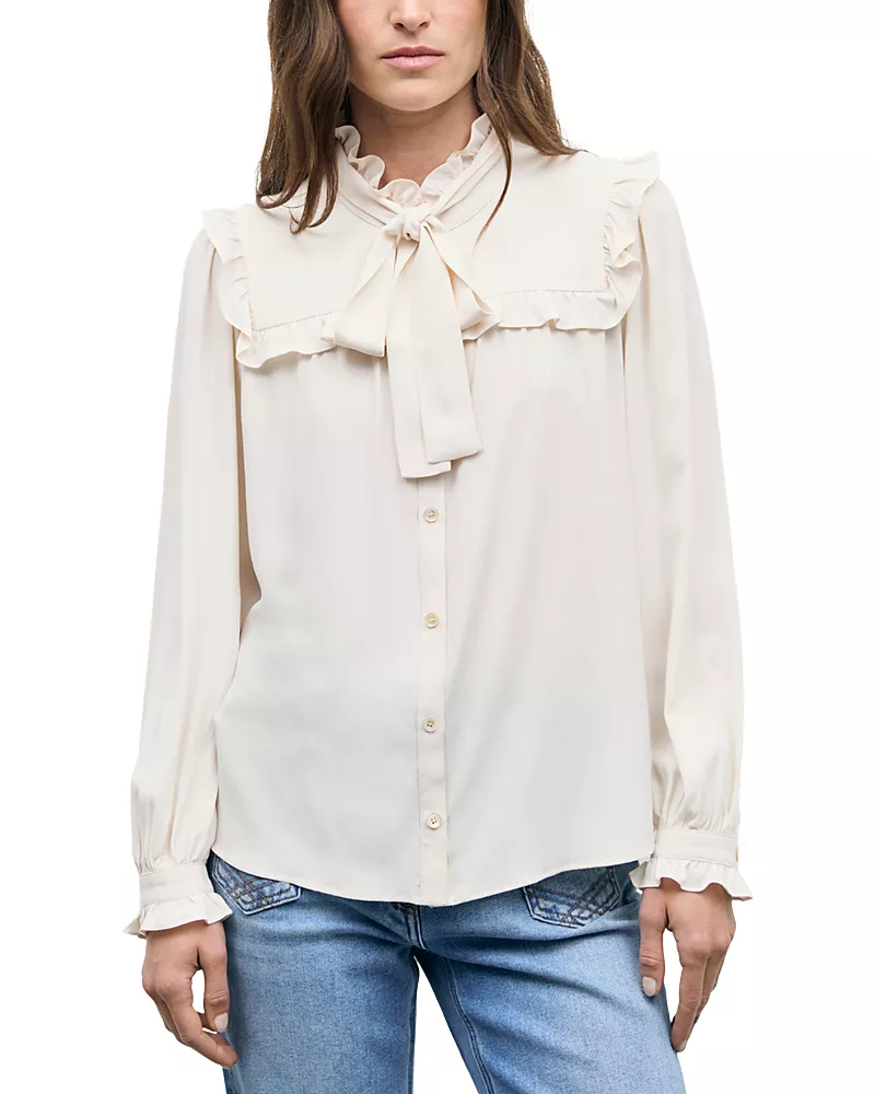Gerard Darel Leia Ruffle Trim Blouse