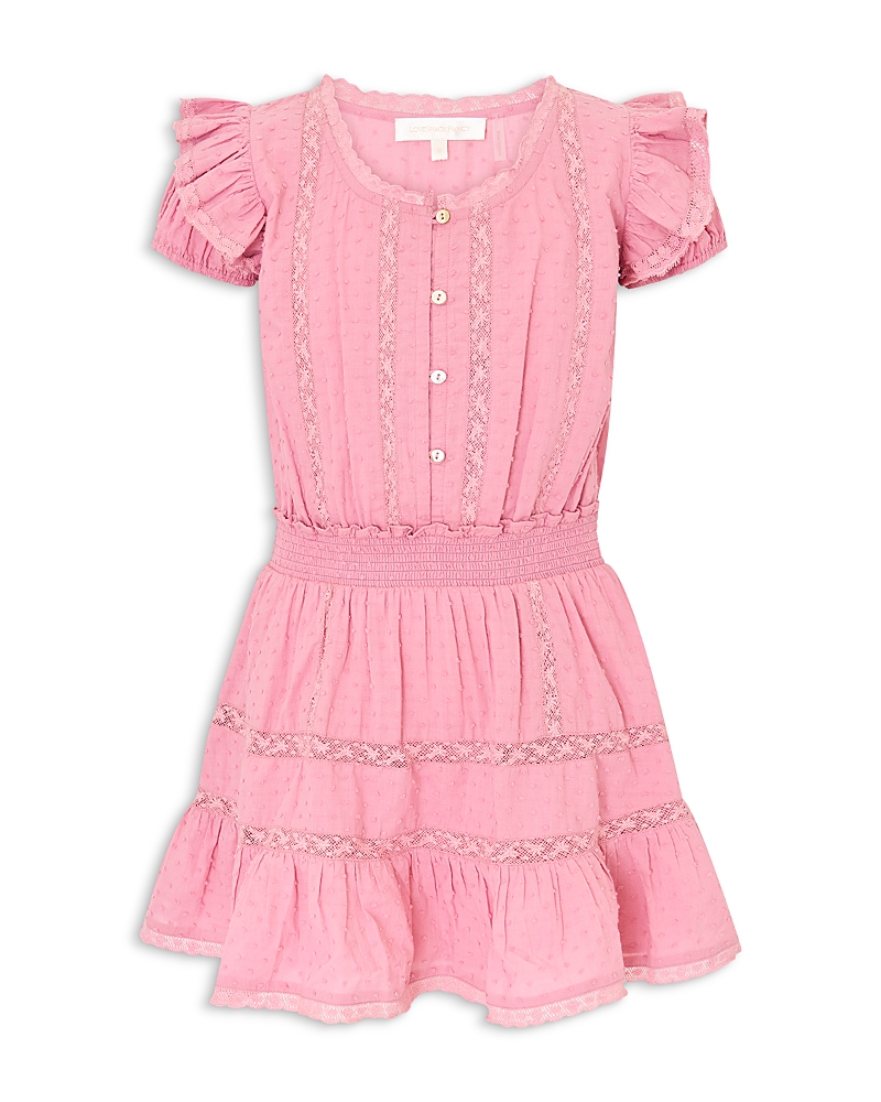 LoveShackFancy Girls' Jeriana Tween Lace Trim Dress - Big Kid