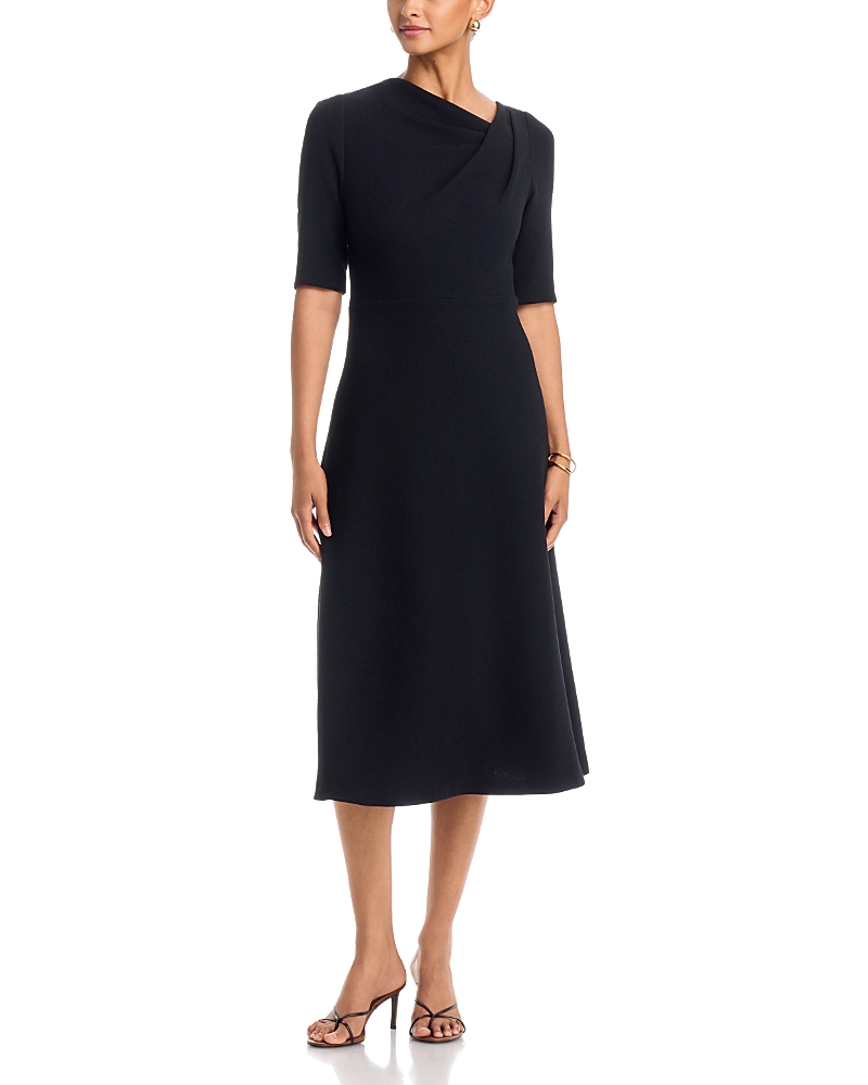 Teri Jon by Rickie Freeman Crepe Asymmetrical Dress