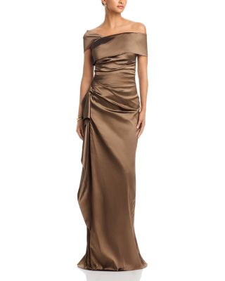 Asymmetrical Taffeta Gown