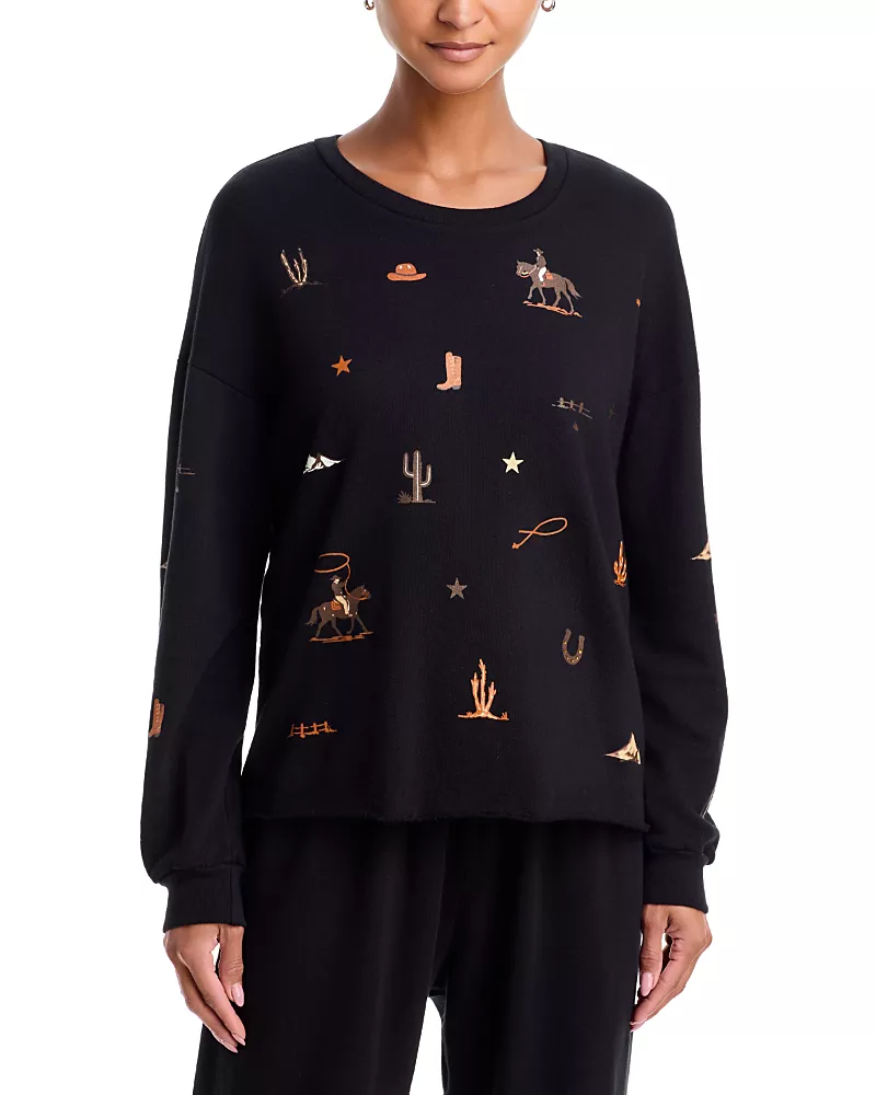 Aqua Tessa Rodeo Elements Cotton Sweatshirt - Exclusive