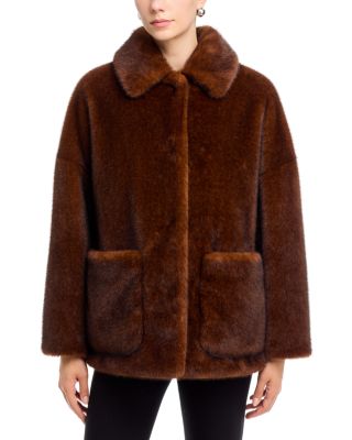 Melange Faux Fur Mink Jacket - thumbnail 3