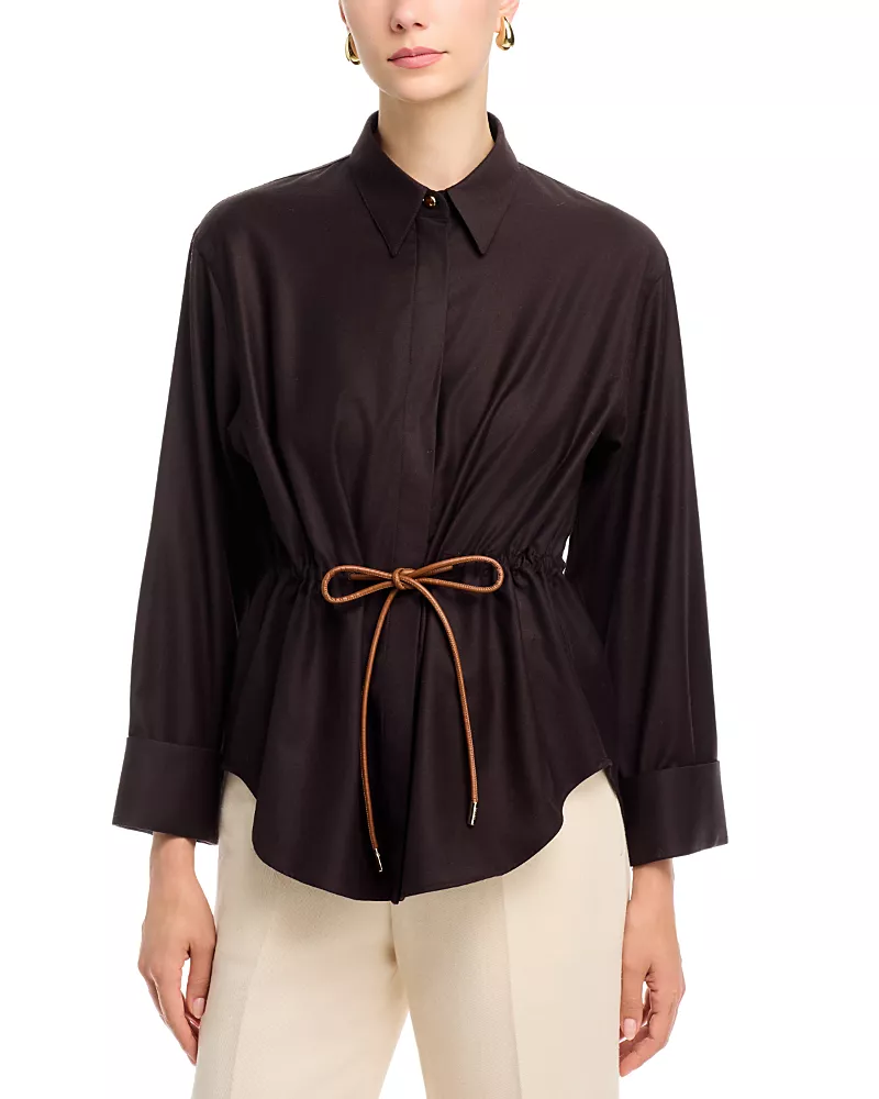 Herno Wool-Blend Tie Waist Shirt