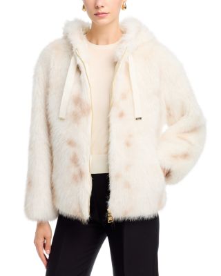 Hooded Faux Fur Bomber Jacket