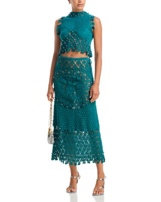 Beaded Crochet Top & Skirt