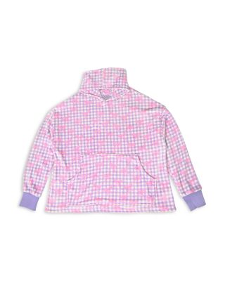 Girls' Gingham Bow Print Oversized Pullover Hoodie - Big Kid