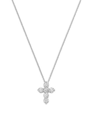 Bloomingdale's Fine Collection Diamond Cross Pendant Necklace in 14K Gold, 1.0 tcw