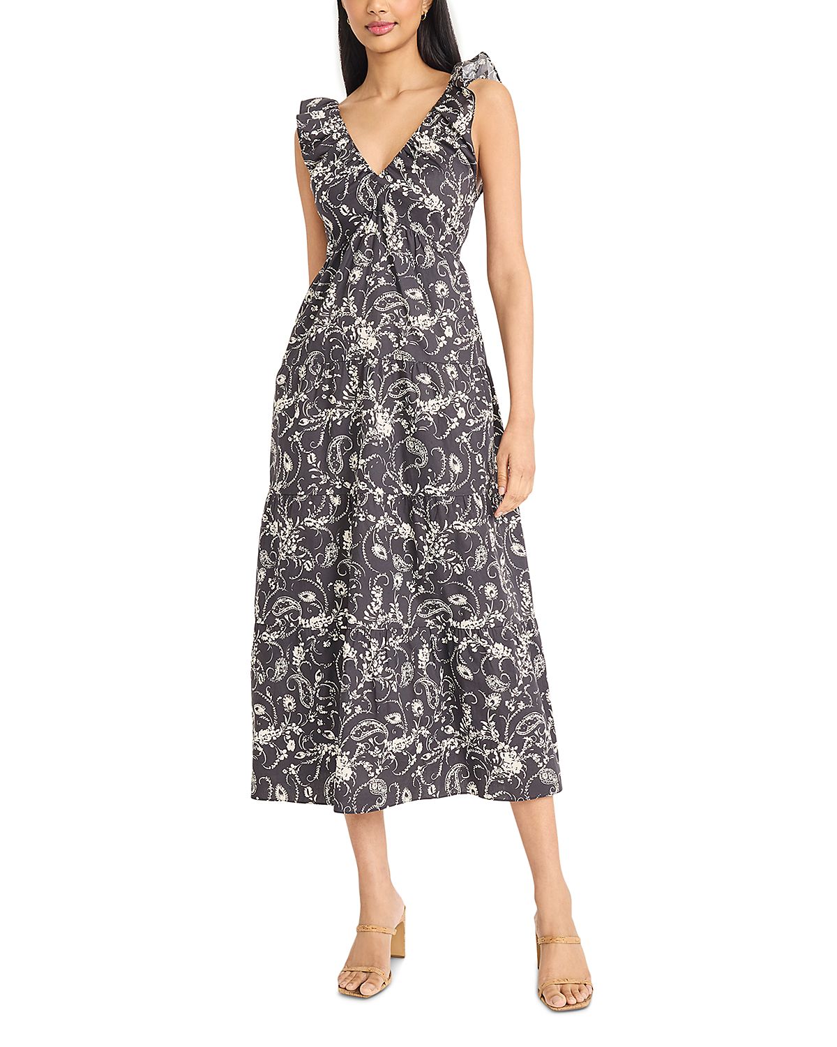 The Good Journey Ruffled Cotton Midi Dress
