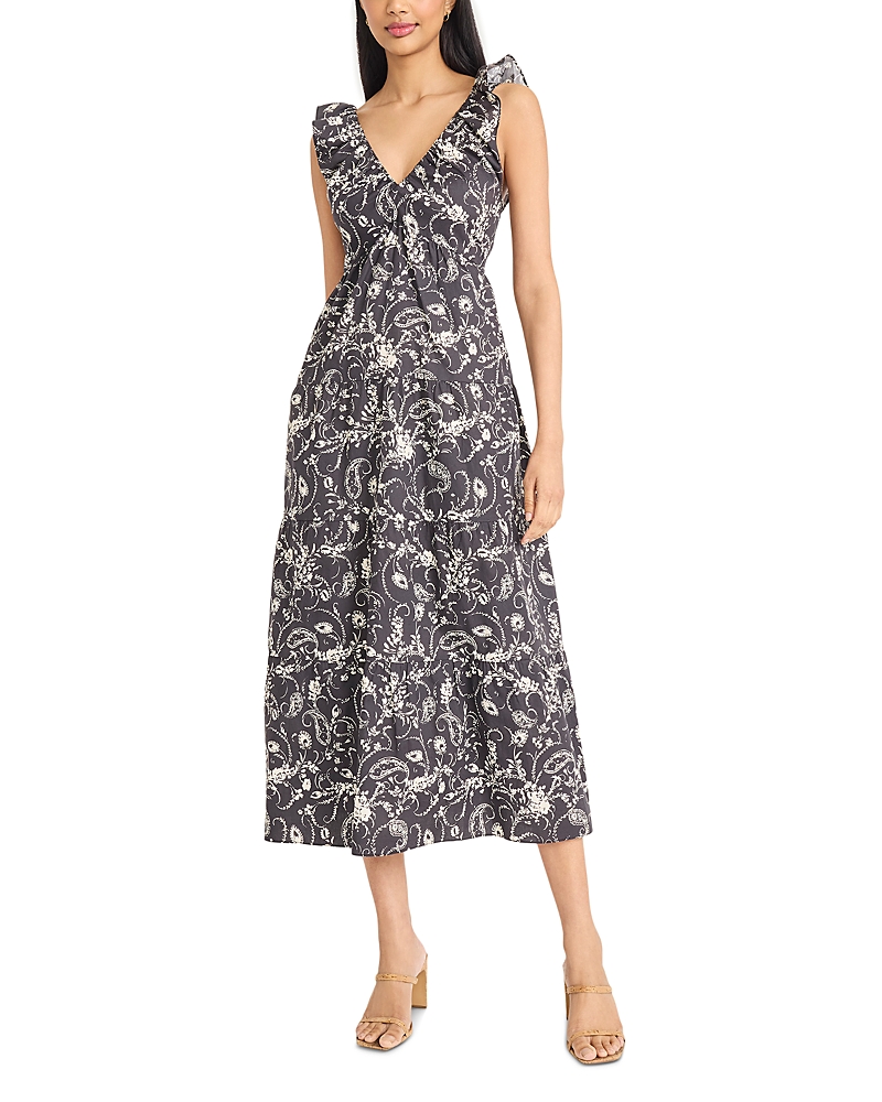 The Good Journey Ruffled Cotton Midi Dress