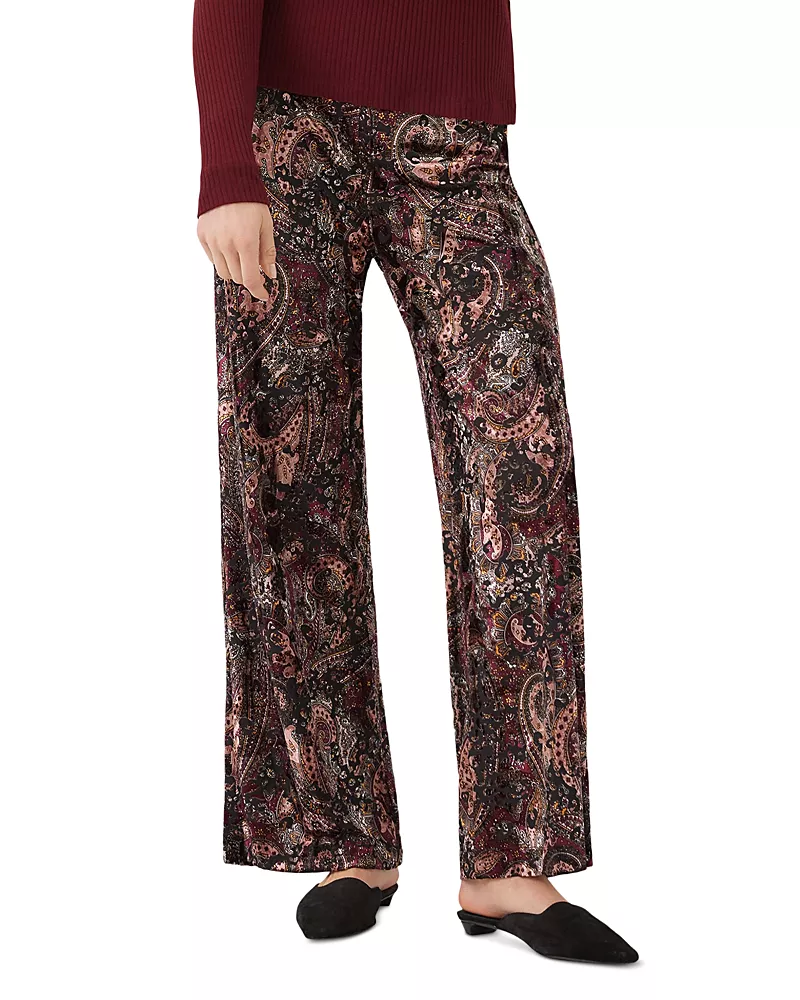 Karen Kane Velvet Burnout Wide Leg Pants