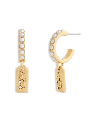 Iconic Imitation Pearl Horse & Carriage Charm Huggie Hoop Earrings