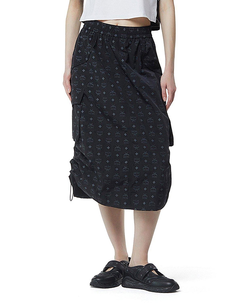 Mcm Monogram Midi Skirt in Recycled Nylon