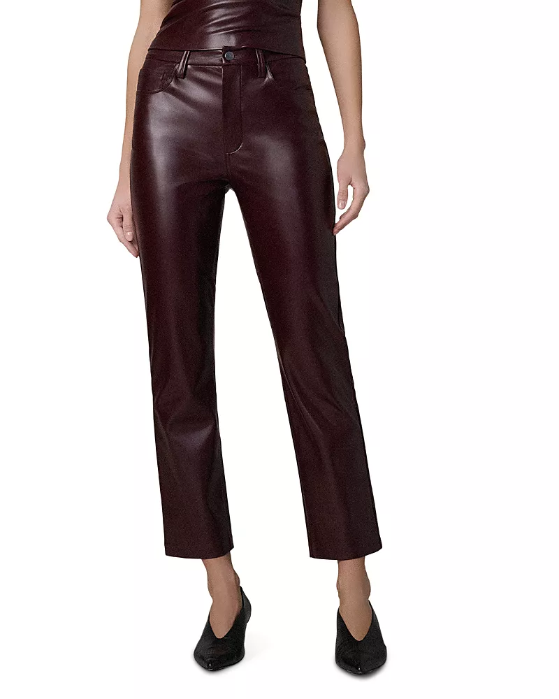 Joe's Jeans The Lyra Slim Faux Leather Jeans in Cabernet
