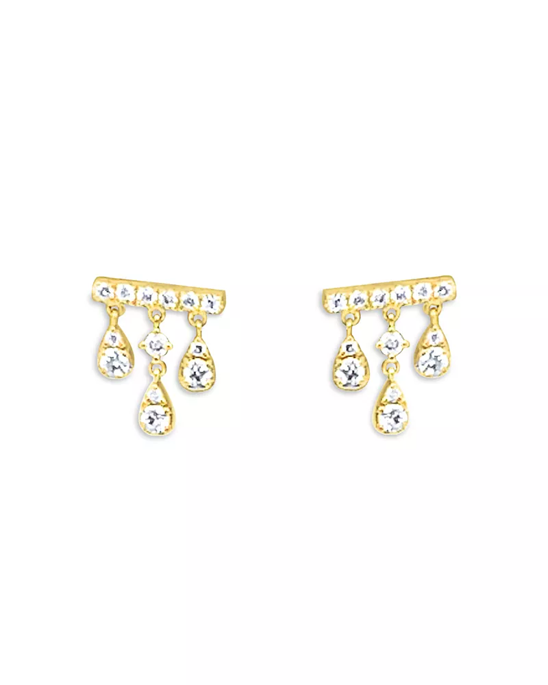 Meira T 14K Yellow Gold Diamond Bar Fringe Earrings, 0.29 tcw