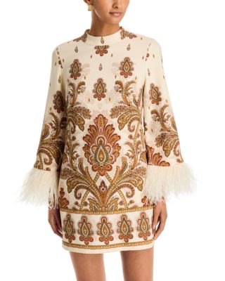 Vida Feather Trim Mini Dress