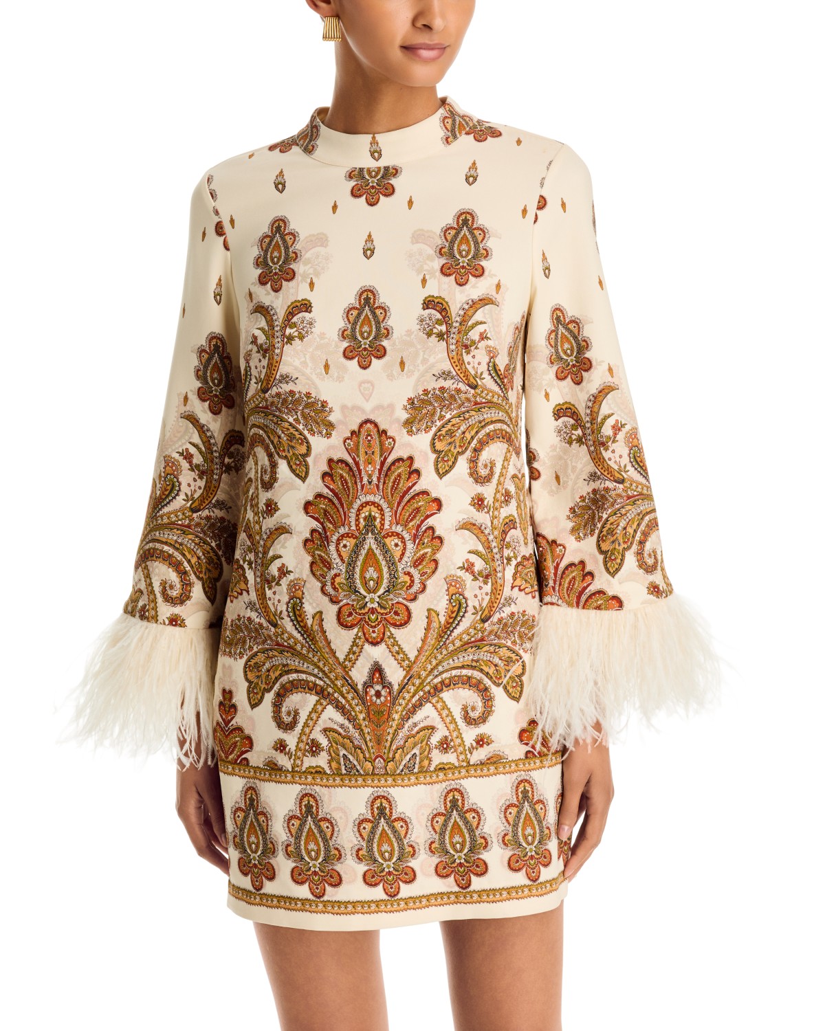 Vida Feather Trim Mini Dress