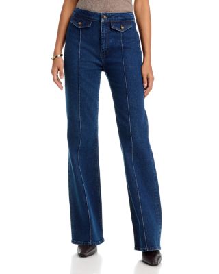 Sofia Pintuck High Rise Flare Jeans in Grazie