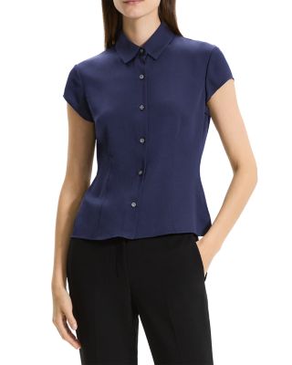 Silk Cap Sleeve Shirt