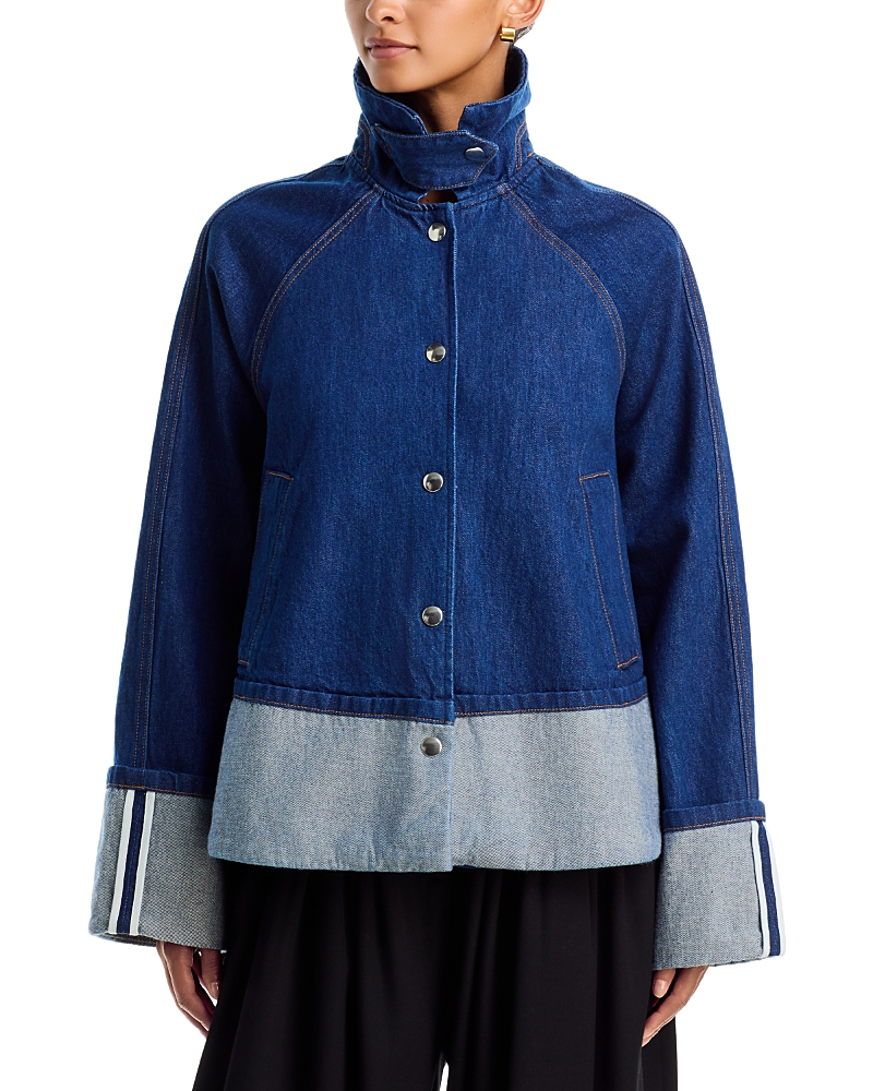 Brandon Maxwell The Wells Trapeze Cotton Denim Jacket