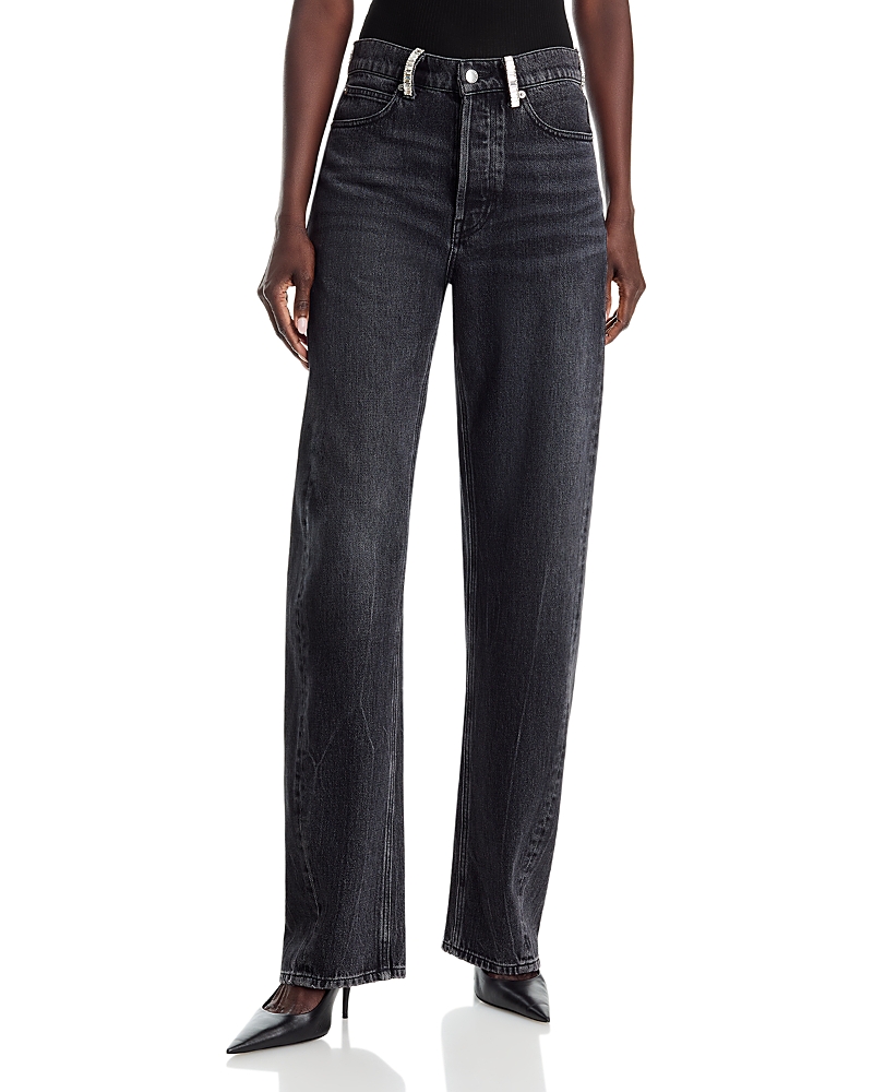 alexanderwang Float Mid Rise Relaxed Jeans in Grey Aged