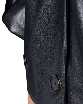 Faux Leather Roll Sleeve Jacket - thumbnail 7