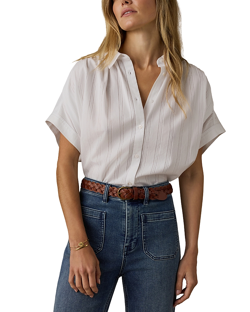 Faherty Heirloom Dobby Lucia Cotton Top In White